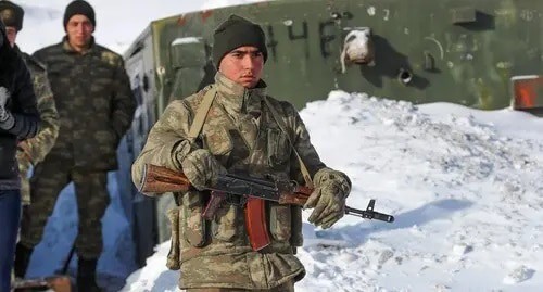 Azerbaijani serviceman in the Kelbajar Region of Nagorno-Karabakh in late December, 2020. Photo by Aziz Karimov for the Caucasian Knot