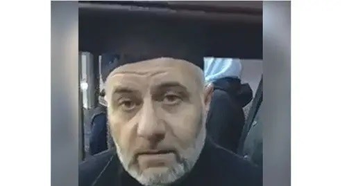 Barakh Chemurziev, convicted together with six other leaders of the protest in Magas, in a courtroom. Screenshot: https://t.me/fortangaorg/10748