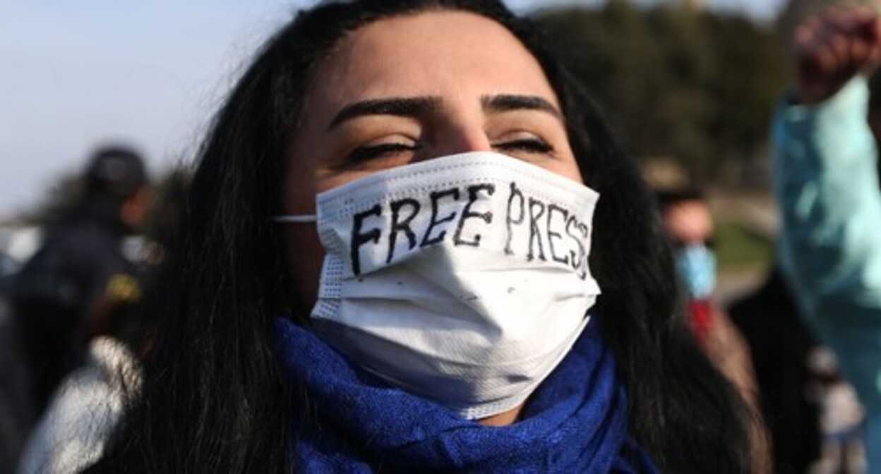 A protest rally in front of the Azerbaijan’s Milli Majlis (parliament) on December 28. Photo by Aziz Karimov for the "Caucasian Knot"