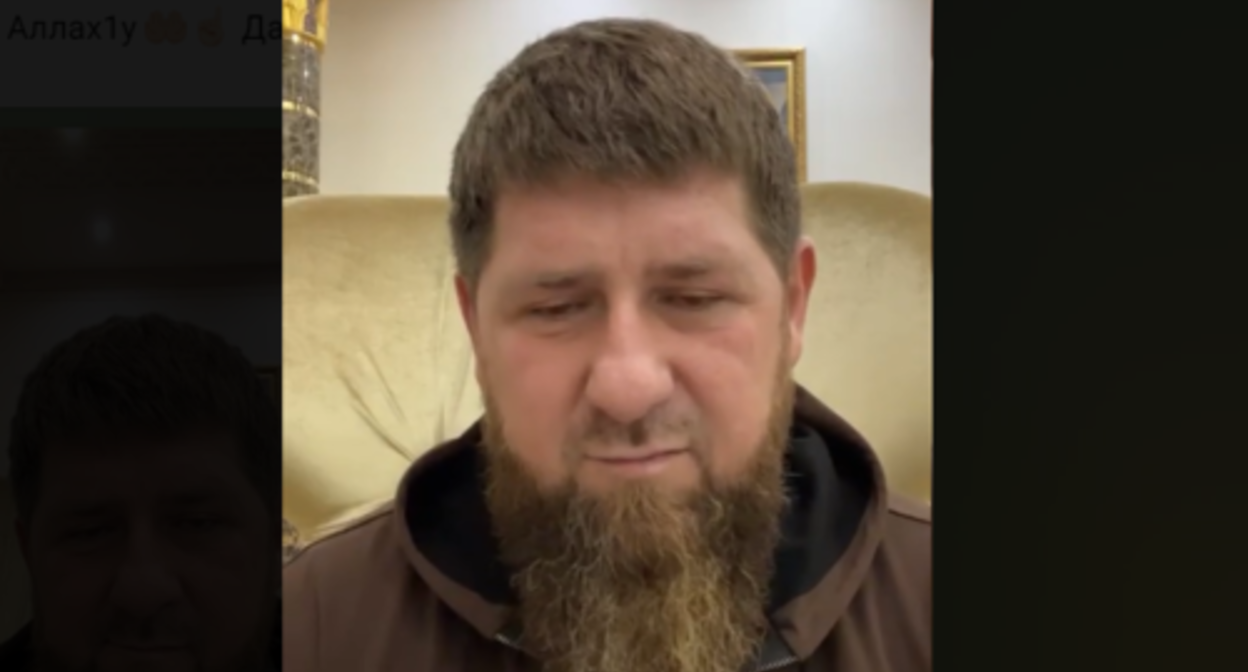 Screenshot of the video on Ramzan Kadyrov's Telegram channel on February 26, 2022, https://web.telegram.org/z/#-11411719420220