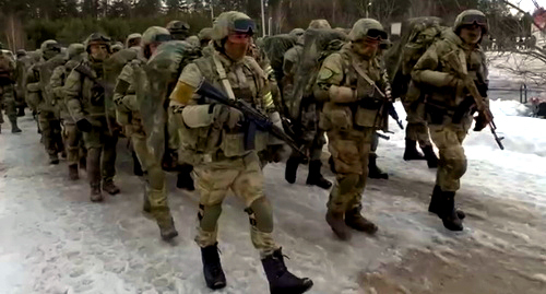 Kadyrov’s fighters in Ukraine, March 1, 2022. Screenshot of video posted at Ramzan Kadyrov’s Telegram Channel, https://t.me/RKadyrov_95/1299