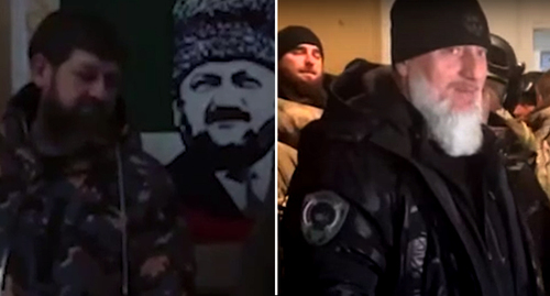 Ramzan Kadyrov, Adam Delimkhanov. Image made from the video posted by ChGTRK ‘Grozny’, Ramzan Kadyrov’s VK channel https://vk.com/ramzan?w=wall279938622_777991 