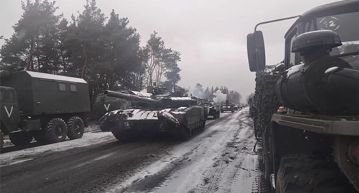 Movement of Russian tanks, IFVs and other military vehicles during a special operation in Ukraine. Photo: Mil.ru https://ru.wikipedia.org