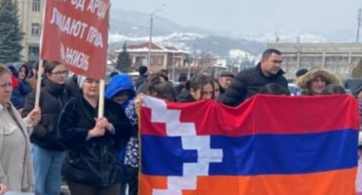 Participants in the action held in Stepanakert on March 26, 2022. Photo: Armenpress, https://t.me/armenpress/58573