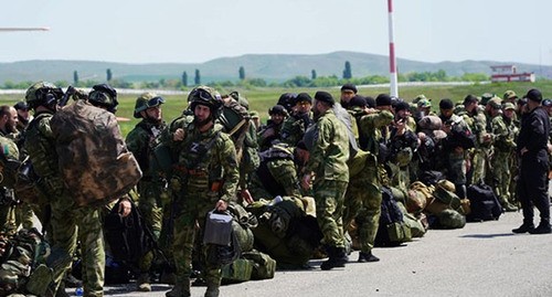 Chechen volunteers ready for dispatch to Ukraine. May 14, 2022. Screenshot t.me/RKadyrov_95/2099
