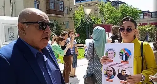 A protest action near the German Embassy in Baku. May 31, 2022. Photo: ToplumTV