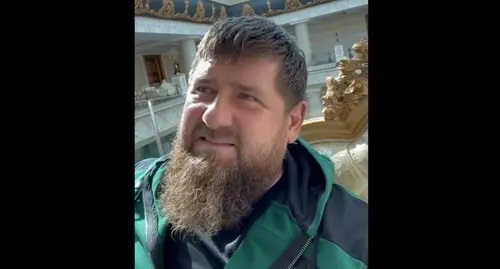 Ramzan Kadyrov criticized leaders of the CSTO, including the President of Kazakhstan. Image made from video posted by Ramzan Kadyrov’s Telegram Channel https://t.me/RKadyrov_95