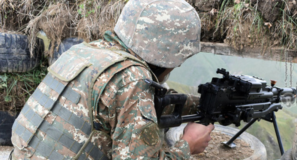 Combat position of the Armenian Army. Photo courtesy of the press service of the Ministry of Defence of Armenia, https://mil.am/hy/news/8402