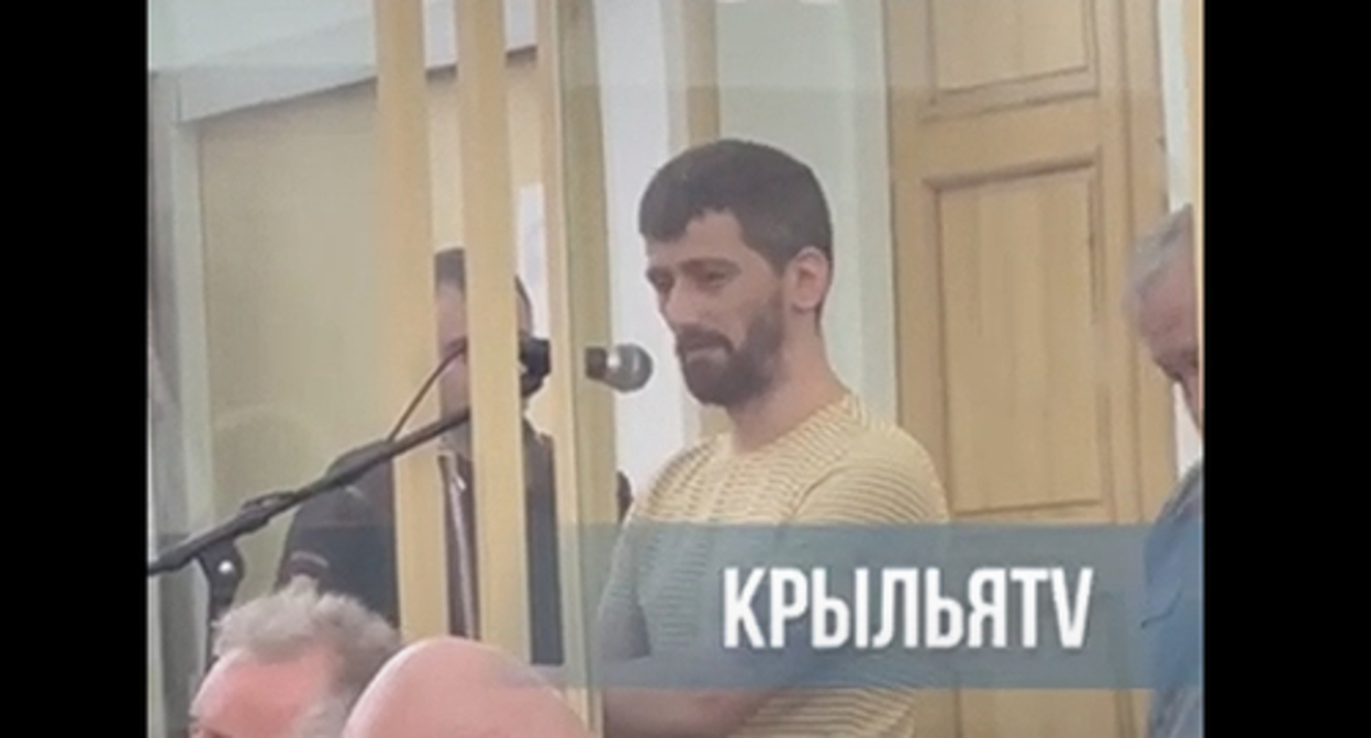 Vadim Cheldiev in a courtroom, July 7, 2022. Image made from video posted by  E-Osetia https://www.youtube.com/watch?v=bGNdzRA_1tw