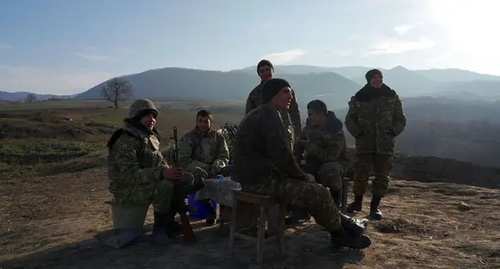 Armenian soldiers near the village of Tavagard in Nagorno-Karabakh, January 11, 2021. Photo by Artyom Mikrykov, News.am