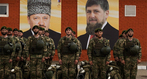 Chechen military servicemen. Photo: Grozny-Inform, https://www.grozny-inform.ru/