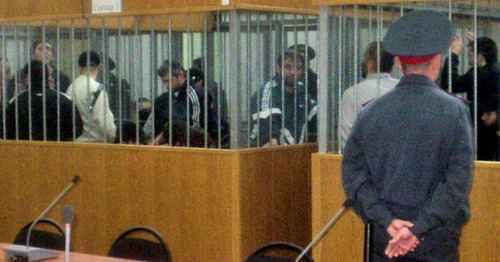 In the courtroom of the Supreme Court of the Kabardino-Balkarian Republic during the hearing on the case of the attack on Nalchik, 2009. Photo by Lyudmila Maratova for the "Caucasian Knot"