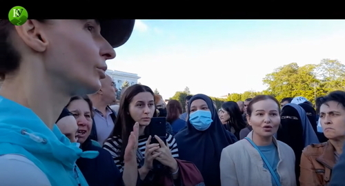 Protesters in Nalchik. Screenshot of the video by the "Caucasian Knot" https://www.youtube.com/watch?v=PNvo-9KMwvs
