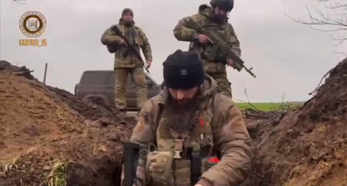 The Batal-Hadji rapid reaction detachment is part of the "Akhmat" special unit and is already participating in the special military operation (in Ukraine. Screenshot of the video on the Kadyrov_95 Telegram channel