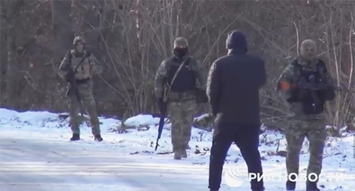 At the site of the shootout with law enforcers in Kabardino-Balkaria. Screenshot of the video https://ria.ru/20221228/boeviki-1841850658.html