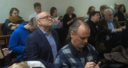 Listeners in the broadcast hall during a hearing on the case of the liquidation of the MHG. Photo by the "Caucasian Knot" correspondent
