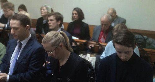 Listeners in the broadcast hall during a hearing on the case of the liquidation of the MHG. Photo by the "Caucasian Knot" correspondent