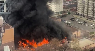A fire in the building of the FSB Border Guard Service in Rostov-on-Don. March 16, 2023. Screenshot of the video t.me/breakingmash/42504