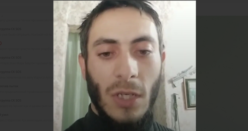 Idris Arsamikov. Screenshot of the video from the Telegram channel of the SK SOS Crisis Group, posted on February 17, 2023 https://t.me/sksosorg/32