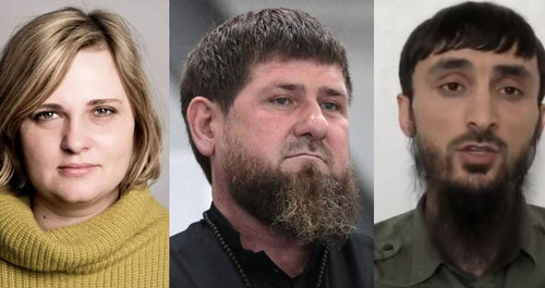 Elena Milashina, Ramzan Kadyrov, Tumso Abdurakhmanov (from left to right). Collage by the "Caucasian Knot". Photos: https://www.grozny-inform.ru, https://cpj.org, https://www.yuga.ru