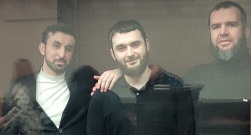 Abubakar Rizvanov, Kemal Tambiev and Abdulmumin Gadjiev (from left to right) in the courtroom. Photo by Konstantin Volgin for the "Caucasian Knot"