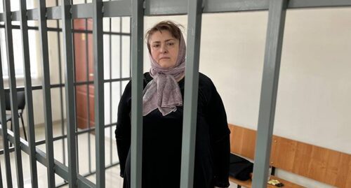 Zarema Musaeva at the court. Photo from the Telegram channel "Bakar Yangulbaev"