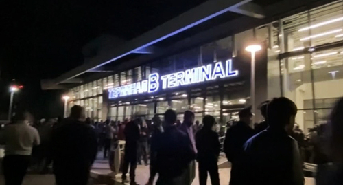 The riots at the Makhachkala airport. Screenshot of the video by the RIA Novosti