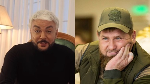 Philip Kirkorov and Ramzan Kadyrov. Screenshot of the video from Kirkorov's page on the VKontakte social network https://vk.com/video273251945_456239662; screenshot of the photo from Kadyrov's Telegram channel https://t.me/RKadyrov_95/3322