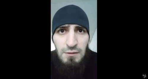 Omar Murtazaliev's viedo appeal. Screenshot of the video by Gulagu.net https://www.youtube.com/watch?v=UtEk51OG-OM
