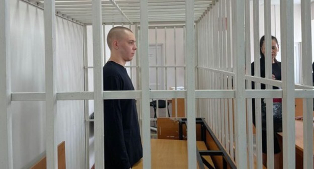Nikita Zhuravel in the courtroom. Photo: https://chechnyatoday.com/news/370691
