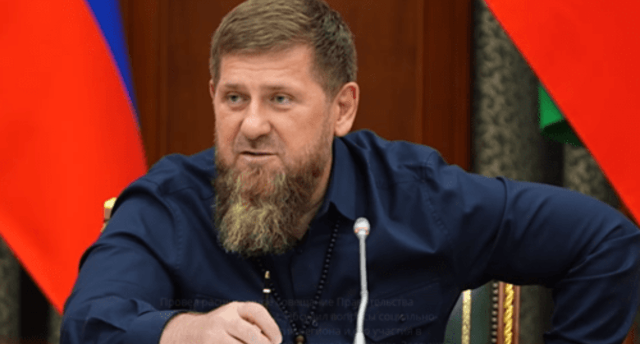 Ramzan Kadyrov holding a meeting of the Chechen government. Screenshot of a video posted on his Telegram channel on July 31, 2024 https://t.me/RKadyrov_95/4958