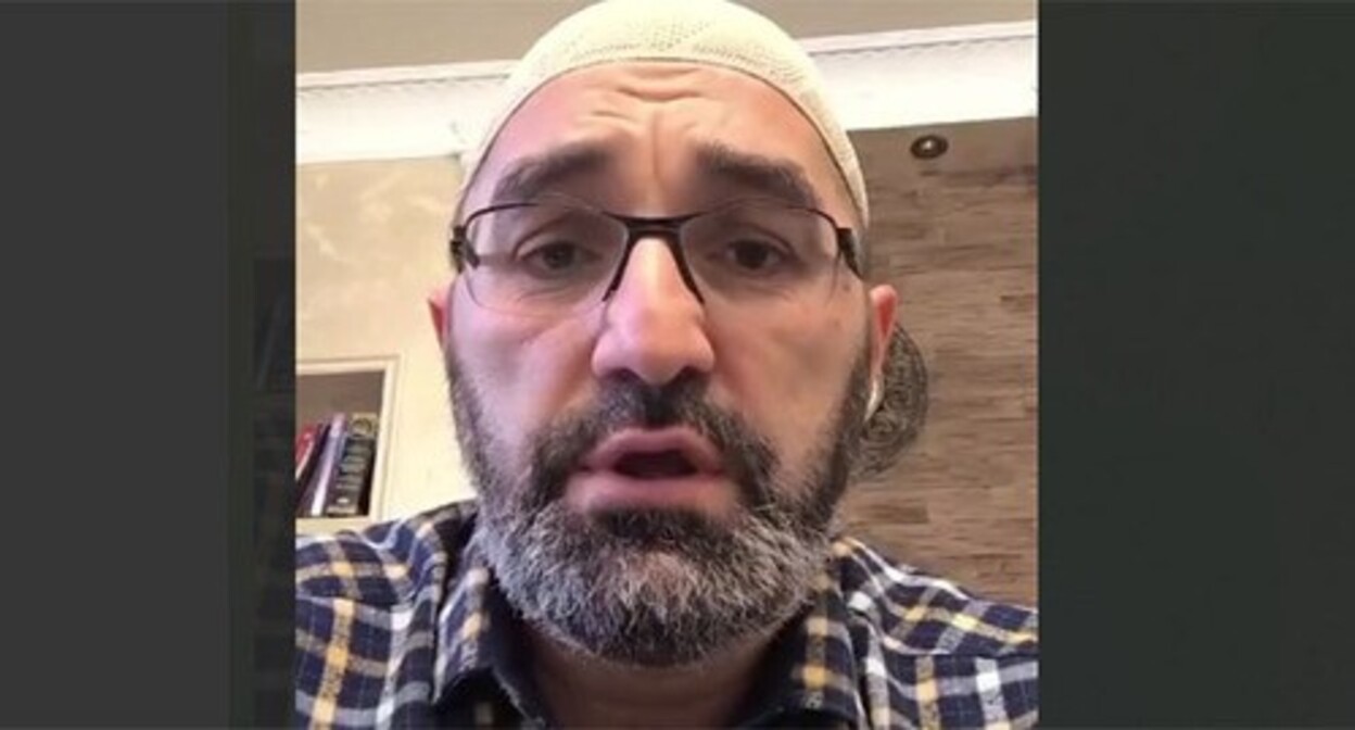 Akhmed Tangiev's video appeal. Screenshot of a video posted on the Telegram channel of the Ministry for National Policy and Religious Affairs of the Republic of Ingushetia on October 10, 2024