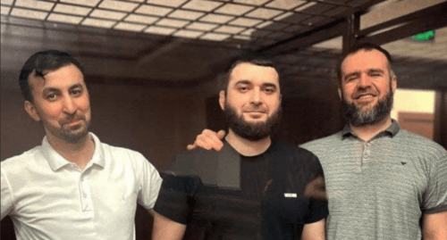 Kemal Tambiev, Abdulmumin Gadjiev, Abubakar Rizvanov (left to right). Screenshot of a photo posted on June 8, 2023 https://t.me/abdmumin/1015 