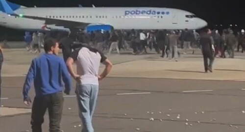 The riots at an airport in Makhachkala. Screenshot of a video posted on October 29, 2023. "Golos Dagestana" (The Voice of Dagestan) Telegram channel t.me/golosdagestana05