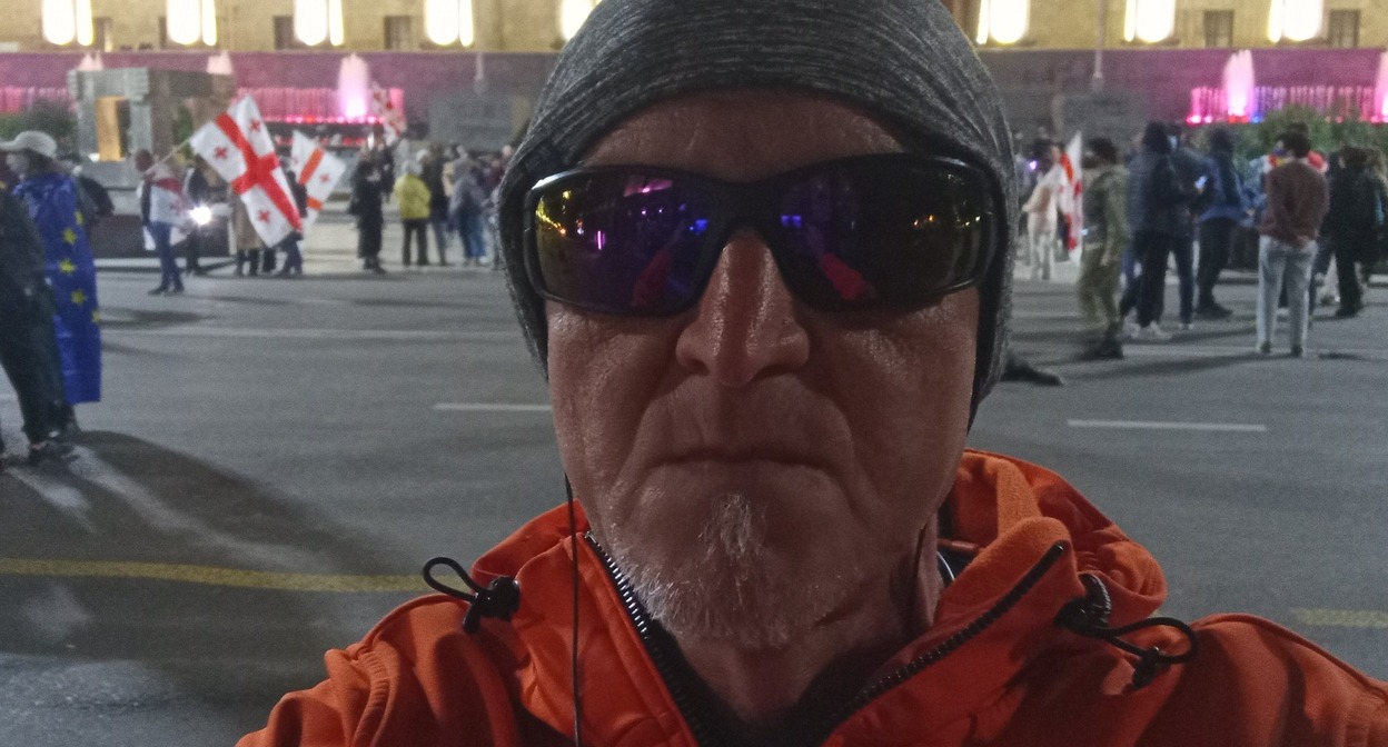 Nikolai Belikov during a protest outside the Georgian Parliament. Photo: Nike Belikov / Facebook* Nikolai Belikov during a protest outside the Georgian Parliament. Photo: Nike Belikov / Facebook*