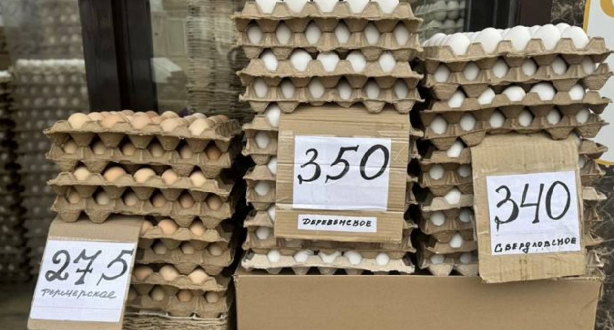Egg prices in Makhachkala. Screenshot from the Dagestan government's Telegram channel, March 17, 2026, https://t.me/pravitelstvord/36072. Egg prices in Makhachkala. Screenshot from the Dagestan government's Telegram channel, March 17, 2026, https://t.me/pravitelstvord/36072.