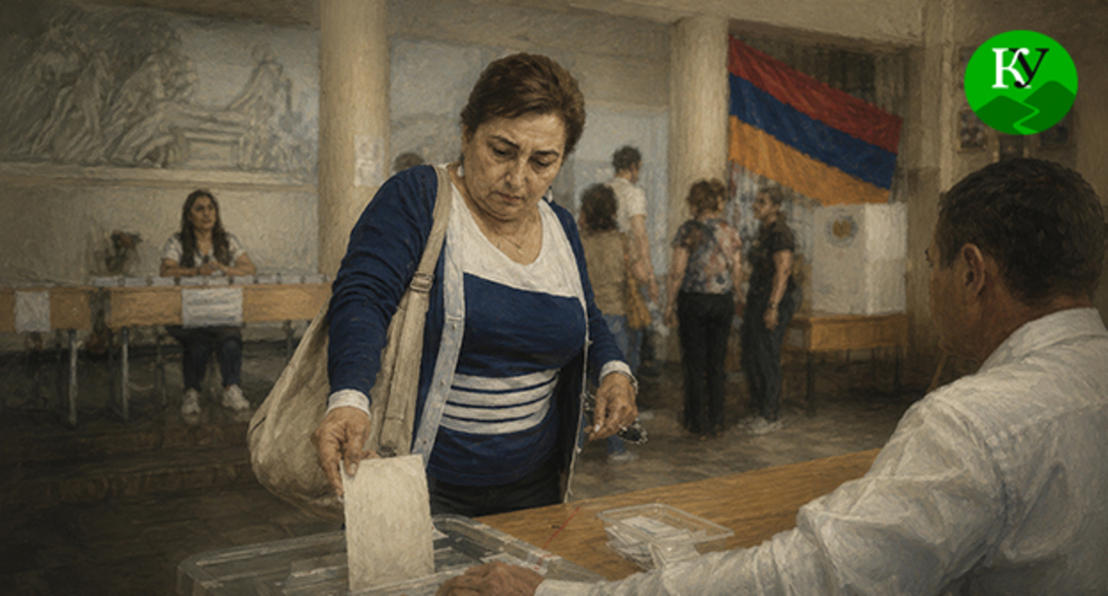 At a polling station in Armenia. Illustration created by "Caucasian Knot" using AI in the Copilot program. At a polling station in Armenia. Illustration created by "Caucasian Knot" using AI in the Copilot program.