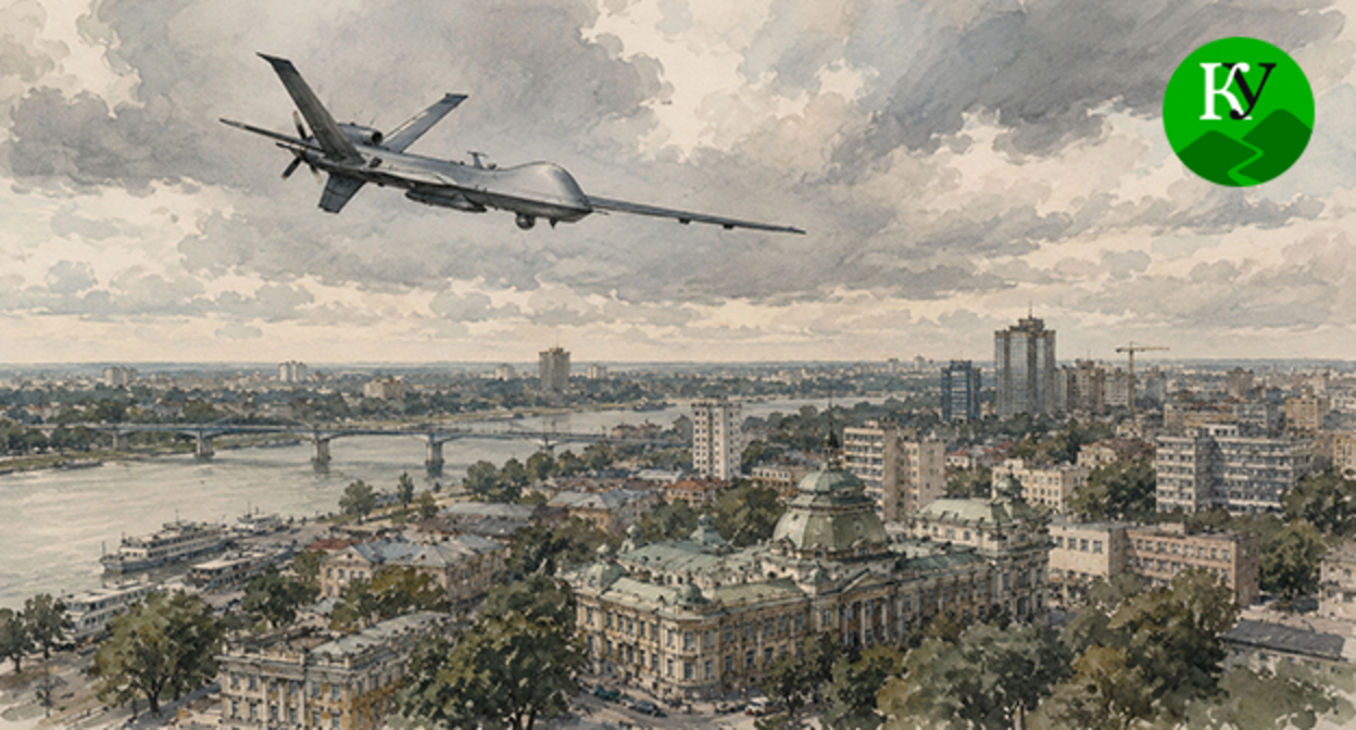 Drone over Rostov-on-Don. Illustration created by "Caucasian Knot" using AI in the Copilot program. Drone over Rostov-on-Don. Illustration created by "Caucasian Knot" using AI in the Copilot program.