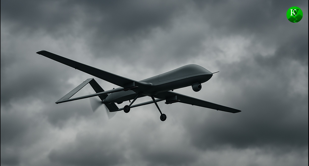 Drone in the sky. Illustration created by "Caucasian Knot" using AI in the Copilot program. Drone in the sky. Illustration created by "Caucasian Knot" using AI in the Copilot program.